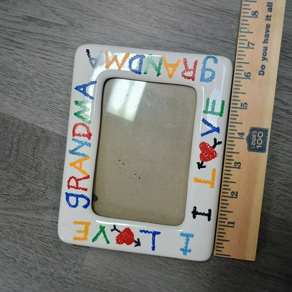 Vintage I LOVE MY GRANDMA 80s 90s Colorful Crayon Style 4 X 6 Picture Frame